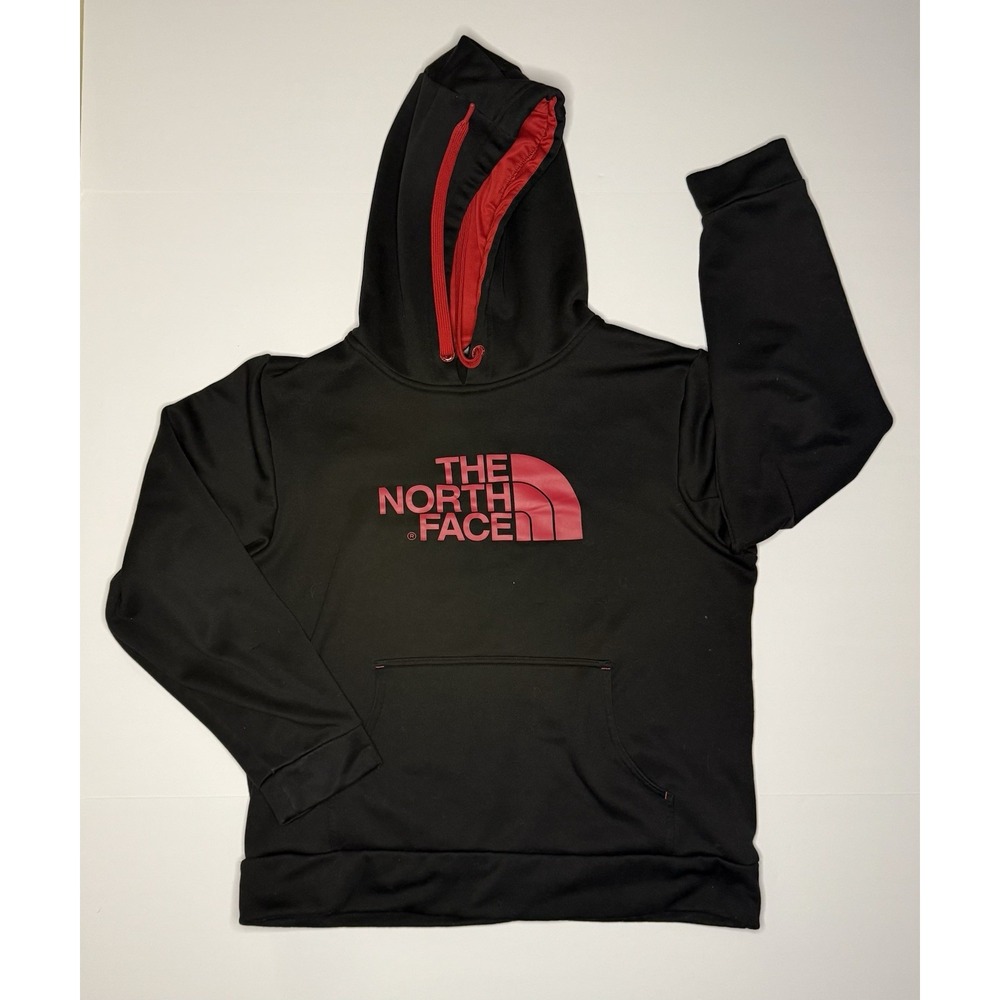 The North Face Black Red Logo Polyester‎ Hoodie Sweatshirt Men's medium. - Picture 7 of 7